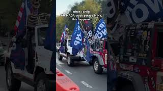 When i cheer for MAGA truck parade in NY this happend Trump 2024 trump usa america [upl. by Einalam]