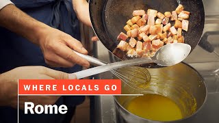 Pasta carbonara in Rome  Where Locals Go [upl. by Sumner]