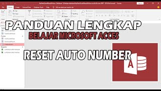 Reset AutoNumber diMicrosoft Acces [upl. by Yreved]