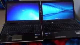 comparison hp pavilion dv62110 ej vs toshiba satalite a660 [upl. by Ahsinuq542]