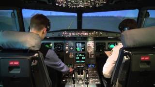 Flying Airbus A320 full flight video from the cockpit part 2  Baltic Aviation Academy [upl. by Lahcym636]