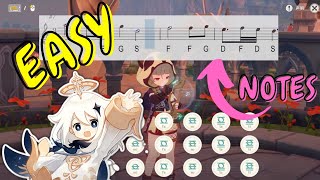 【EASY】Genshin Impact Main Theme  Dream Aria  Genshin Impact Lyre with NOTES  Tutorial [upl. by Aileve]