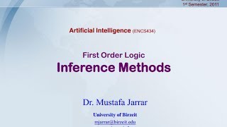 First Order Logic Inference Methods [upl. by Shuler]