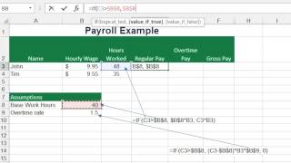 Regular and Overtime Pay using the IF function [upl. by Lisk]