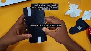 Poco X3 NFC  Installing Hydrogel ClearGloss Screen Protector  rizkaCreationscom [upl. by Treat769]