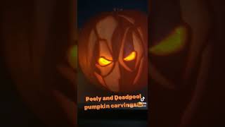 Peely and Deadpool pumpkin carvings fortnite Peely Deadpool halloween [upl. by Zaragoza]