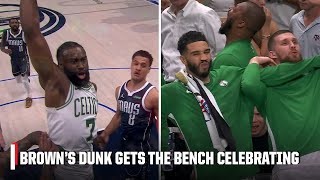 Jaylen Brown TAKES FLIGHT 👀 Rocks the rim to cap HUGE 3rd quarter  NBA Finals [upl. by Heiney]