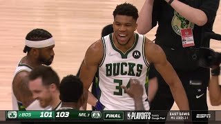 INSANE ENDING Milwaukee Bucks vs Boston Celtics Game 3 Final Minutes  202122 NBA Playoffs [upl. by Frankhouse]