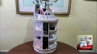 DIY Rotating CosmeticMakeup Organizer With My Own Idea Rotating Base Without Stick [upl. by Greenland713]