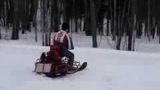 1963 Sno Bikin Snowmobile Drag Race [upl. by Ntisuj]