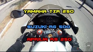 APRILIA RS 250  YAMAHA TZR 250  SUZUKI RG 500 [upl. by Kondon]