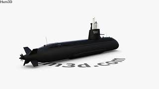 Soryuclass submarine 3D model by 3DModelsorg [upl. by Immac]