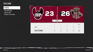 WEEK 2 IUP CRIMSON HAWKS 10  KUTZTOWN UNIVERSITY 01 [upl. by Keli]