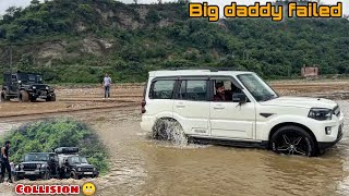 Thar hit my Gypsy during offroad  Scorpio 4×2 stuck in the river [upl. by Hahseram545]