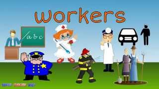 WorkersJobsOccupations Vocabulary Spelling SongChant for Kids [upl. by Akit852]