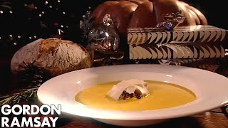 Gordon Ramsays Pumpkin Soup With Wild Mushrooms [upl. by Novaelc]