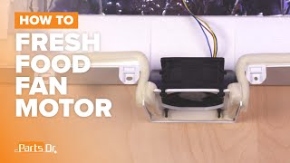 How to replace Fresh Food Evaporator Fan Motor part  WR60X35205 on your GE Refrigerator [upl. by Dachy]