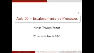 ACH2044  Sistemas Operacionais Aula 06  Escalonamento de Processos II [upl. by Onoitna912]