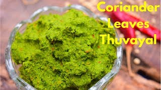 Coriander Green Thuvayal Coriander Thogayal கொத்தமல்லி துவையல் [upl. by Archaimbaud]