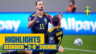 Highlights Georgien  Sverige 20  VMkval  Tung förlust [upl. by Allez]