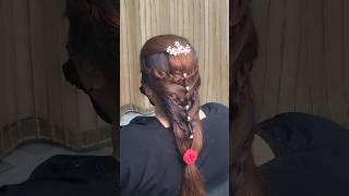 beautiful and cute princes hair style with beads lashesbeautyparlour braidehairstyle [upl. by Analart]