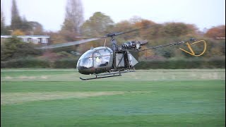 Aérospatiale SA 318C Alouette II Turbine Helicopter Startup and Takeoff [upl. by Lledo]