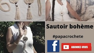 COMMENT FAIRE UN COLLIER FACILE AU CROCHET AVEC DES PERLES TUTORIEL VIDEO [upl. by Pelagias]