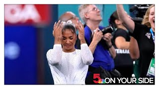 Photos Simone Biles Jordan Chiles compete in Floor Final at 2024 Paris Olympics [upl. by Neeliak]