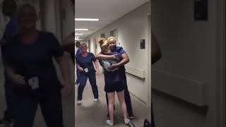 Patient surprises her favorite nurse after regaining ability to walk [upl. by Aeneus]