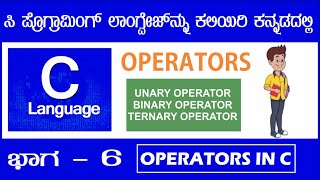 06 Operators in C Programming Kannada  All operators explanation [upl. by Weil425]