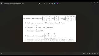 Calcul matriciel et systèmes déquations [upl. by Nuncia]