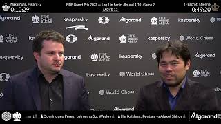 Hikaru Nakamura and Etienne Bacrot after Round 4 of the FIDE Grand Prix 2022 in Berlin [upl. by Layap]