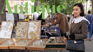 Mom in Paris vlogAntique shopping at weekend flea market  shop with me and flower artist Yurika [upl. by Venditti565]