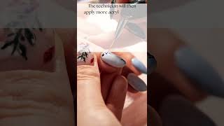 Acrylic Nail Refill Extending Length and Adding Design [upl. by Llatsyrc]