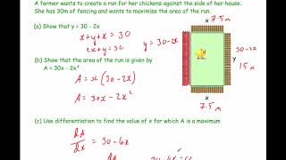 Solving Problems using Differentiation  Corbettmaths [upl. by Aieken]