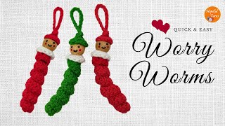 Crochet Worry Worm  Crochet Keychain Lucky Charm Christmas OrnamentRandom Acts of Crochet Kindness [upl. by Eibbor]