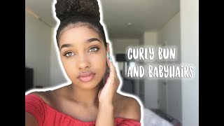 HOW I DO MY CURLY BUNS amp BABYHAIR  Corie Rayvon [upl. by Ruperta]