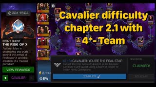 Cavalier difficulty with 4 ⭐️ Team  vs Cyclops Thor Sabretooth CapIW X23 BPCW Scarlet Witch [upl. by Harbison881]