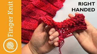 How to Finger Knit and make wider Right Handed [upl. by Nosiddam]