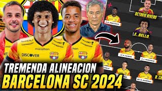 NUEVO EQUIPAZO 2024 ALINEACIÓN BARCELONA SC para SUDAMERICANA LIGA PRO y COPA ECUADOR de HOLAN [upl. by Fougere380]