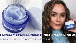 FARMACY 10 Niacinamide Night Mask Review  Nadia Vega [upl. by Gazo42]