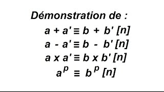 Formules de congruences  démonstrations [upl. by Nawrocki]