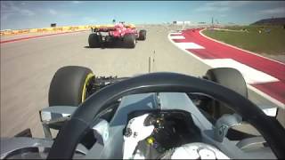 Kimi Raikkonen vs Lewis Hamilton USA GP 2018 onboard battle [upl. by Gamali]