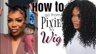 How to wear wigs w a pixiehaircut hack [upl. by Delorenzo]