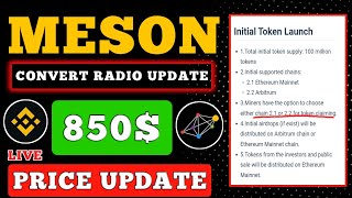 500 Meson Network Price Update 💸🤑 Meson Convert Ratio Update💲Meson Airdrop Claim Update 💸 [upl. by Sairtemed]