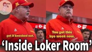 Chiefs HC ANdy Reid hilarious inside locker room after win over the Saints [upl. by Annazor722]