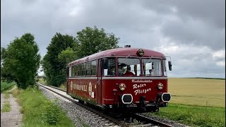 2 Züge in Bad Wimpfen und Siegelsbach Schienenbus Krebsbachtäler Roter Flitzer quotWir wollen Wullequot 4K [upl. by Luas]