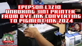 Epson L3210 Unboxing 3in1 printer from dye ink Converting to pigment ink 2024 [upl. by Kaazi]