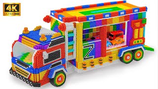 DIY make the SUPER CAR Transport double Decker Truck from Magnetic BallsTHE BEST CHALLENGE [upl. by Marlin]