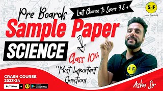 Sample Paper Pre Boards 202324 Class 10th Science  NCERT Live Board Exam with Ashu Sir [upl. by Einnel]